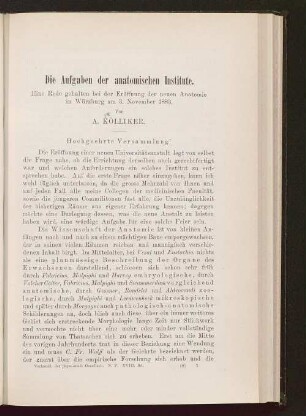 Die Aufgaben der anatomischen Institute