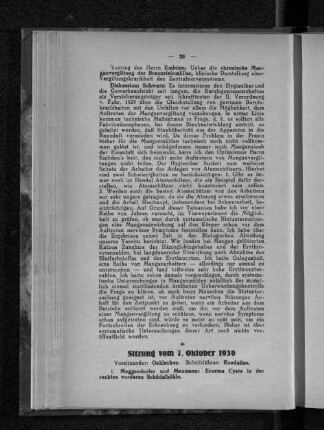 Sitzung am 7. Oktober 1930