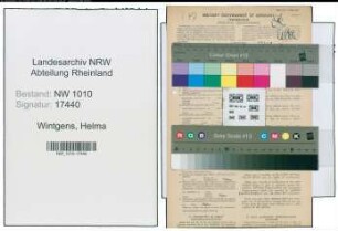 Entnazifizierung Helma Wintgens , geb. 28.08.1922 (Kunstgewerblerin)