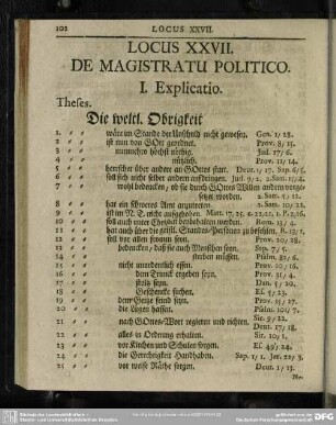 Locus XXVII. De Magistratu Politico