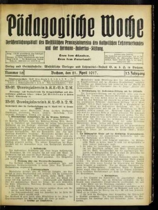 Westf. Provinzialverein d. K. L.-V. d. D. R. : Niederschrift über die Vorstandssitzung am 11. April 1917 in Hamm (Westf.)