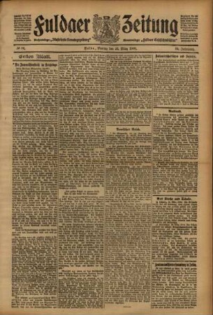 Erste Ausgabe vom Montag, den 23. März 1908.