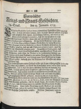 24. Stuck. den 13. Januarii. 1735.