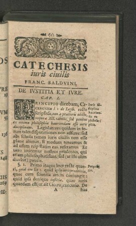 De Ivstitia Et Ivre. Cap.I.