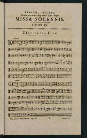 1-4, Missa Solennis. Opus IX. Clarinetto II. in C.