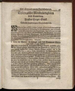 Füfftes Haupt-Stück. Von allerhand neuern Vorfallenheiten.
