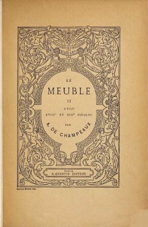 Le Meuble, II