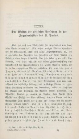 481-493 Das Walten der göttlichen Vorsehung in der Jugendgeschichte des hl. Paulus