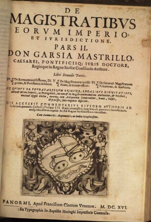 De Magistratibvs Eorvm Imperio, Et Ivrisdictione : In Duas Partes Distinctus, 2