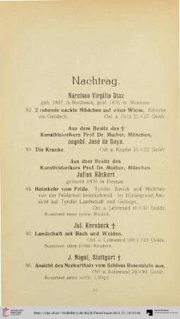 Nachtrag (Nr. 82-90)