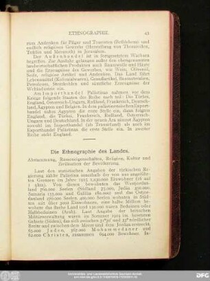 Die Ethnographie des Landes.
