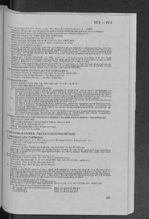 IV.3 Prüfungsämter, Prüfungsausschüsse