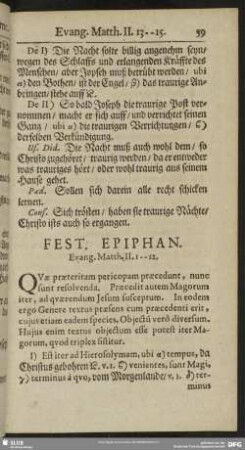 Fest. Epiphan. Evang. Matth. II. 1-12