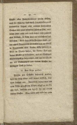 VI. Vom Blitze gerührte...