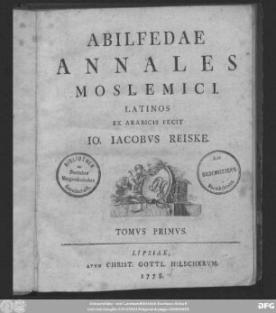 Tomvs Primvs: Abilfedae Annales Moslemici