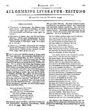 Materialien für alle Theile der Amtsführung eines Lehrers in Bürger- und Landschulen. Bd. 1, St. 1. [Hrsg. v. J. F. Schlez]. Camburg a. d. Saale: Hofmann 1798