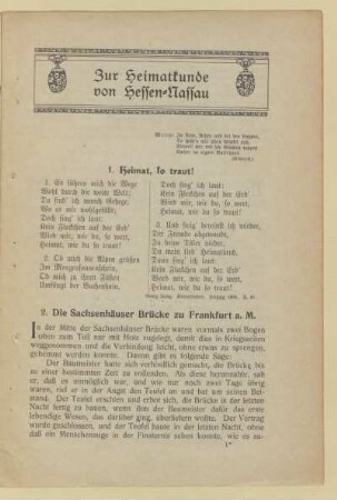 Zur Heimatkunde von Hessen-Nassau