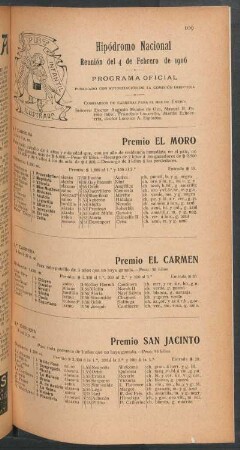 Hipódromo Nacional - Reunión del 4 de Febrero de 1906