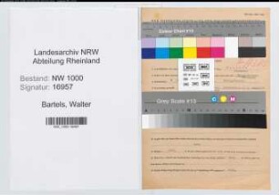 Entnazifizierung Walter Bartels, geb. 25.12.1903 (Steuersekretaer)