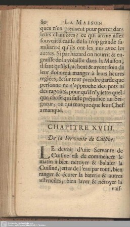 Chap. XVIII. De la Servante de Cuisine