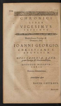 Chronici Liber Vigesimus Septimus.