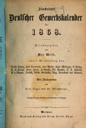 Illustrirter deutscher Gewerbskalender : für ... 1868