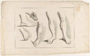 Bein- und Fußstudie, Blatt aus der Folge "Fondamenten der Teecken-Konst aerdigh geinvertaert door Abraham Bloemaert"