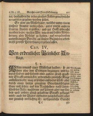 Cap. IV. Von ordentlicher Peinlicher Anklage