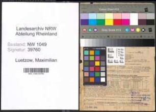 Entnazifizierung Maximilian Freiherr Von Luetzow , geb. 22.07.1900 (Bankbeamter)