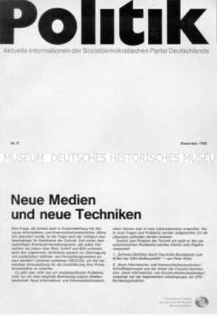 "Politik" - Mitteilungsblatt der SPD, zur Medienpolitik