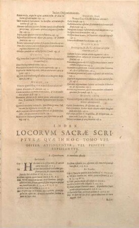 Index Locorvm Sacrae Scriptvrae