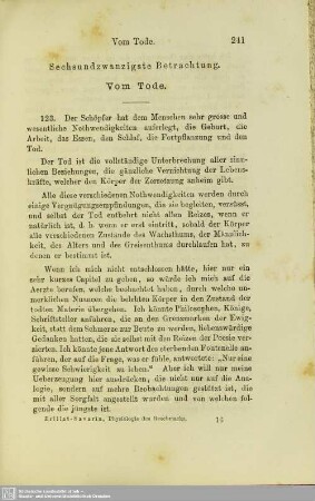 Sechsundzwanzigste Betrachtung. Vom Tode
