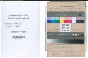 Entnazifizierung Anna Buettner , geb. 06.05.1891 ()