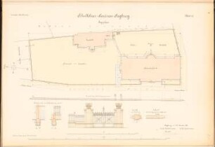 Schullehrer-Seminar, Siegburg: Lageplan 1:200, Mauerndetails 1:50