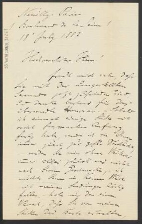 Brief an B. Schott's Söhne : 18.07.1887