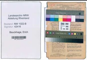 Entnazifizierung Erich Bauckhage , geb. 12.09.1901 (Inspektor)