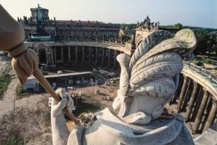 Restaurierungsarbeiten an den Communs im Schlosspark Sanssouci in Potsdam