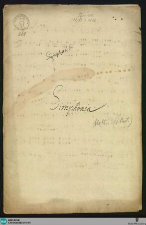 Symphonies - Mus. Hs. 560 : orch, cemb; D; BrinzingMWV 7.126