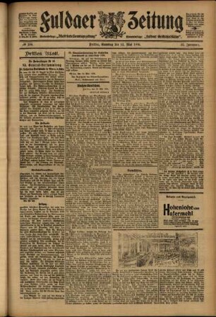 Dritte Ausgabe vom Samstag, den 12. Mai 1906.