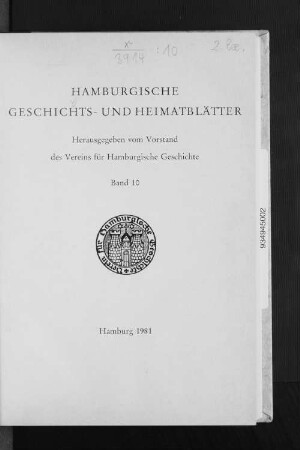 10.1977/81: Hamburgische Geschichts- und Heimatblätter