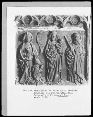 Johannes mit Stifter, Madonna und Petrus
