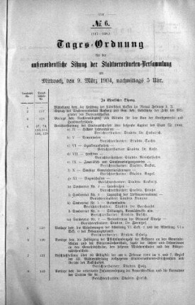 Tages-Ordnung, 09. März 1904