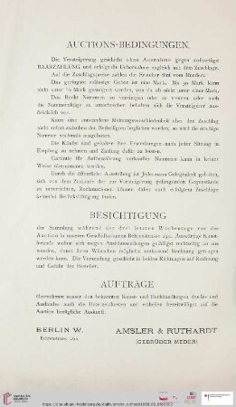 Auctions-Bedingungen / Besichtigung / Aufträge