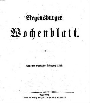 Regensburger Wochenblatt. 49. 1859