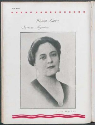 Teatro lírico : Soprano argentina Luisa Bertana - [Fotografía]