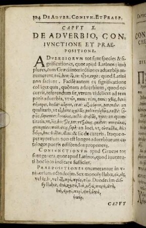 Caput X. De Adverbio, Coniunctione Et Praepositione.