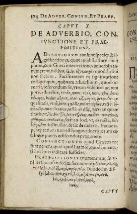 Caput X. De Adverbio, Coniunctione Et Praepositione.