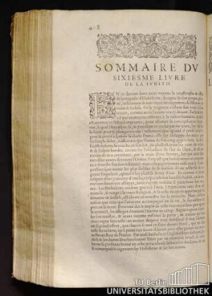 Sommaire Du Sixiesme Livre De La Iudith.