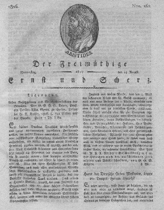 Nro. 162, Donnerstag den 14. August 1806