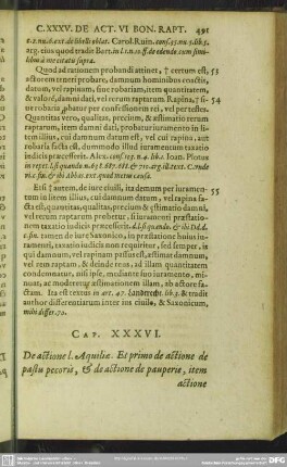 Cap. XXXVI. De actione l. Aquiliae. Et primo de actione de pastu pecoris, & de actione de pauperis, item actione noxali, & in factum praetoris, de his, qui deiecerunt, vel effuderunt